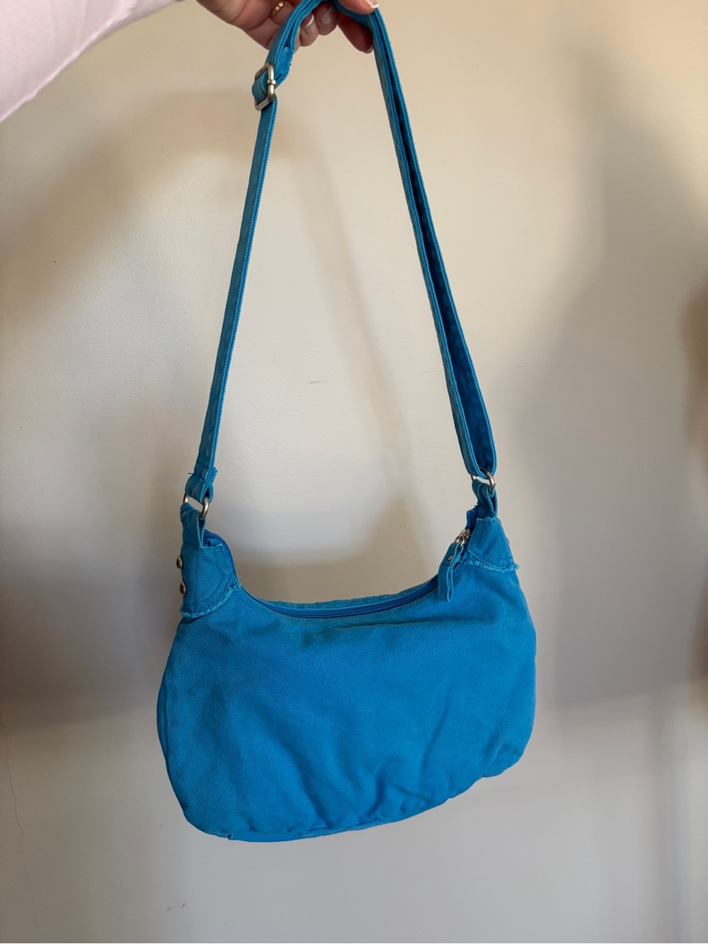 Y2K 2000’s Blue Canvas Cargo Crossbody Bag - Picture 3 of 13
